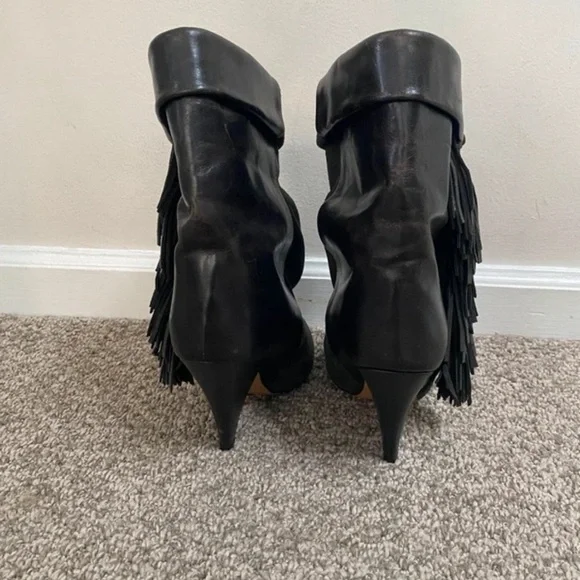 Isabel Marant Charcoal Fringed Heeled Boots - Picture 2 of 8